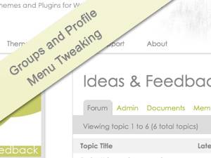 Customize profiles and group menus in BuddyPress