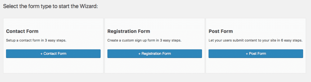 Form Wizard that guides you through the process of creating a BuddyForm