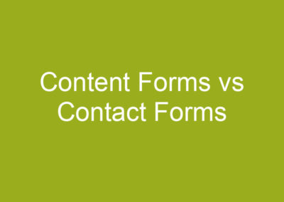 Content Forms vs Contact Forms