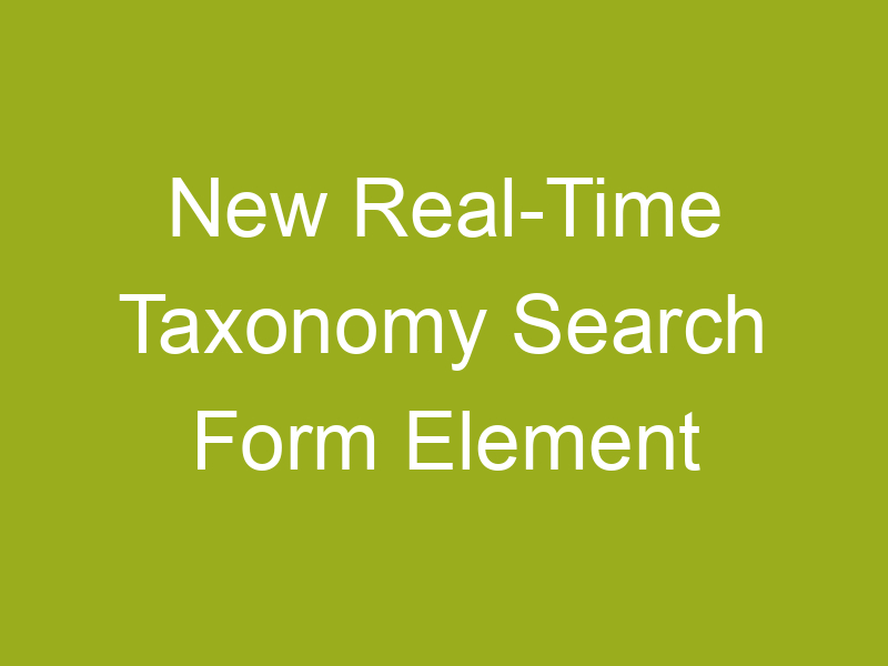 New Real-Time Taxonomy Search Form Element Options!