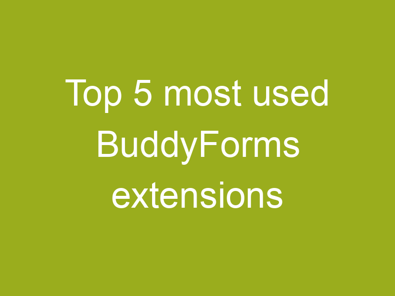 Top 5 most used BuddyForms extensions