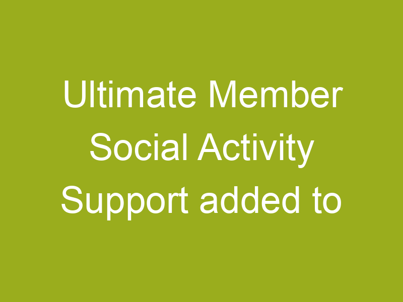 Ultimate Member Social Activity Support added to the BuddyForms extension